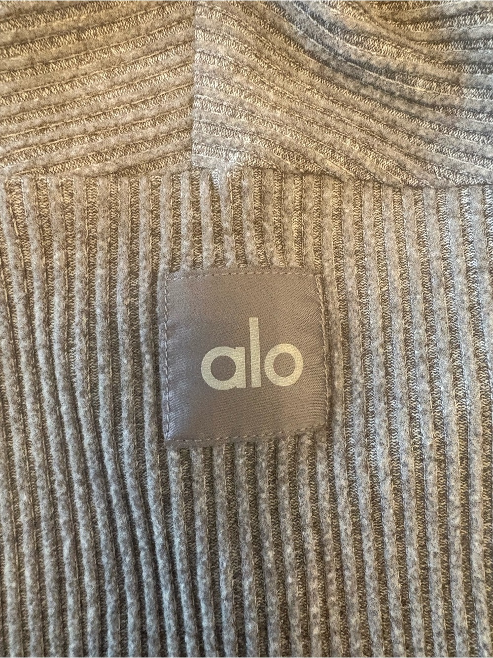 Alo yoga muse hoodie grey ribbed sz L - Picture 6 of 8